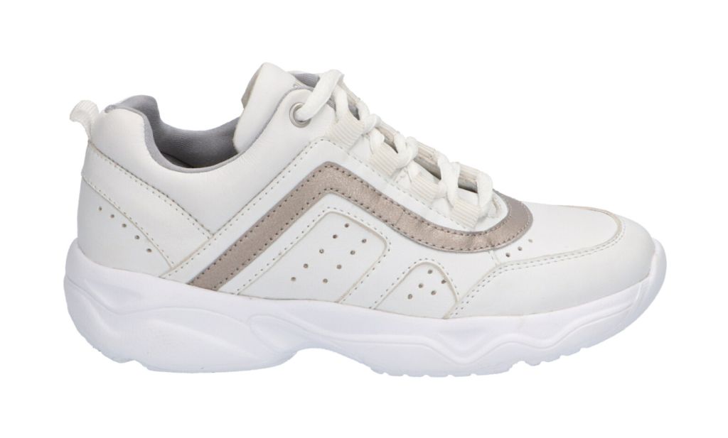 fiets Matron Oriëntatiepunt Twins meisjes sneakers White / Bronz nappa leer