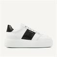 Elise wing white leather black