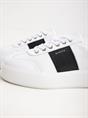 Elise wing white leather black