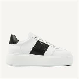 Elise wing white leather black