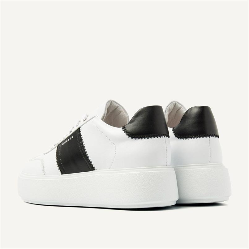 Elise wing white leather black