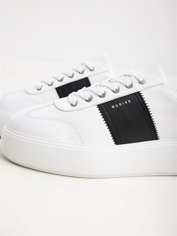 Elise wing white leather black