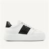 Elise wing white leather black