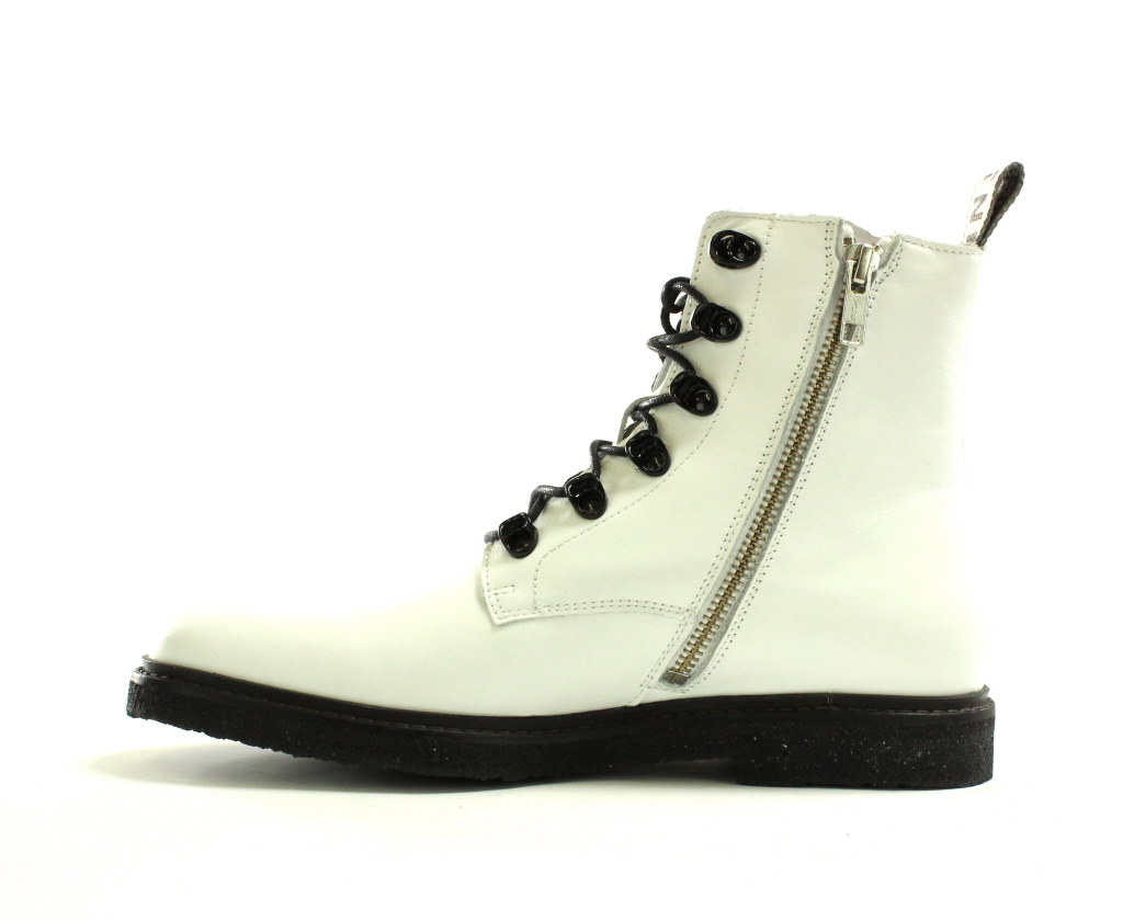 Nubikk witte dames boots met strak wit leer✓ Nubikk witte dames boots met strak wit leer✓