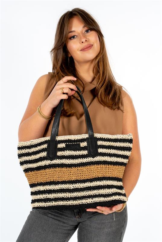 Raffia shopper capri