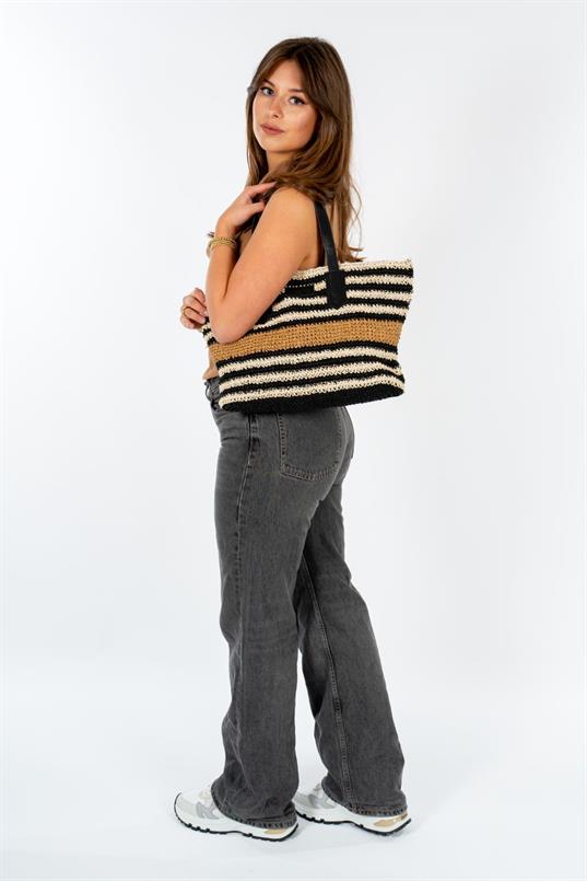 Raffia shopper capri